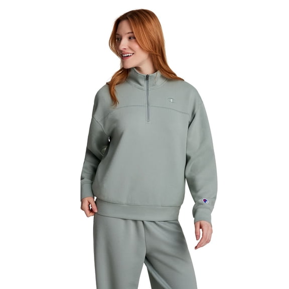 Champion Women's Air Layer Ribbed Quarter-Zip Pullover