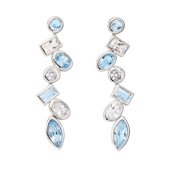 Gemstone Bezel Dangle Earring
