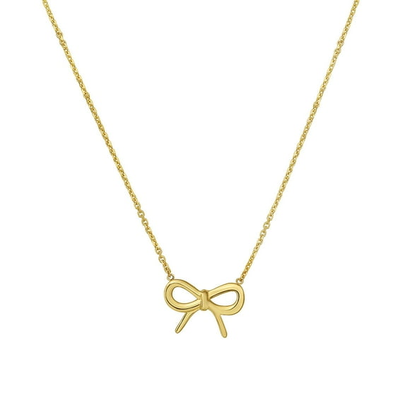 Bow Station Necklace in 14K Gold