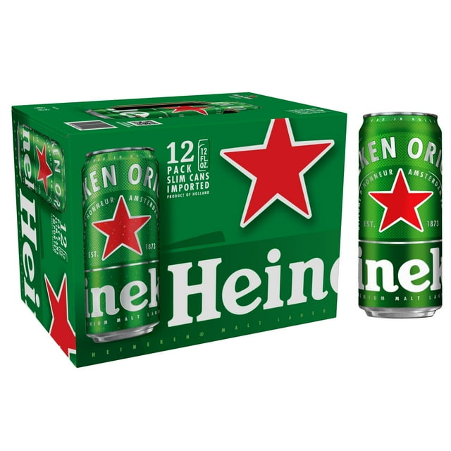 Heineken Original Lager Beer, 12 fl. oz. can, 12 pk.