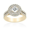 thumbnail image 1 of 1.50 CT. T.W. Round Cut Double Halo Diamond Ring in 18K Gold, 1 of 4
