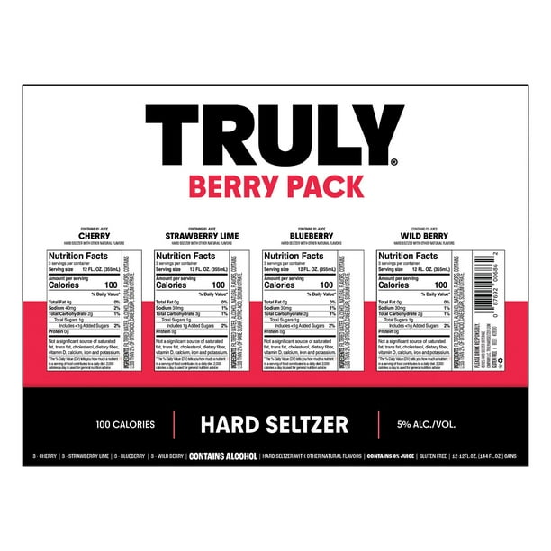 Truly Berry Hard Seltzer Variety Pack, 12 fl. oz. can, 12 pk