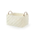 thumbnail image 2 of Nautica Rectangular Herringbone Weave Baskets with Rope Handles, Set of 3, Assorted Colors, 2 of 4