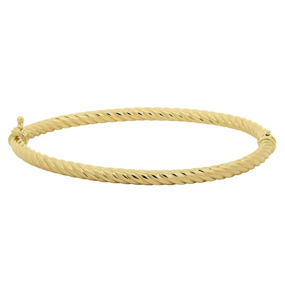 High Polish Twisted Bangle in 14K Gold