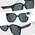 thumbnail image 8 of CHAMELO Lifestyle Veil Slider HVL Cat-Eye Smart Sunglasses, Glossy Black Frame with Smoke Lenses | Adjustable Electronic Tint, Fashion Lifestyle Eyewear, Polarized UV Protection, 8 of 9