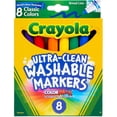 thumbnail image 4 of Crayola Washable Markers, Broad Point, Classic Colors, 8-pack, 4 of 8