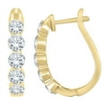 thumbnail image 3 of Lab Created Round Cut 1.96 CT. T.W. 5-Stone Floating Hoop Earrings in 18K Gold, 3 of 4