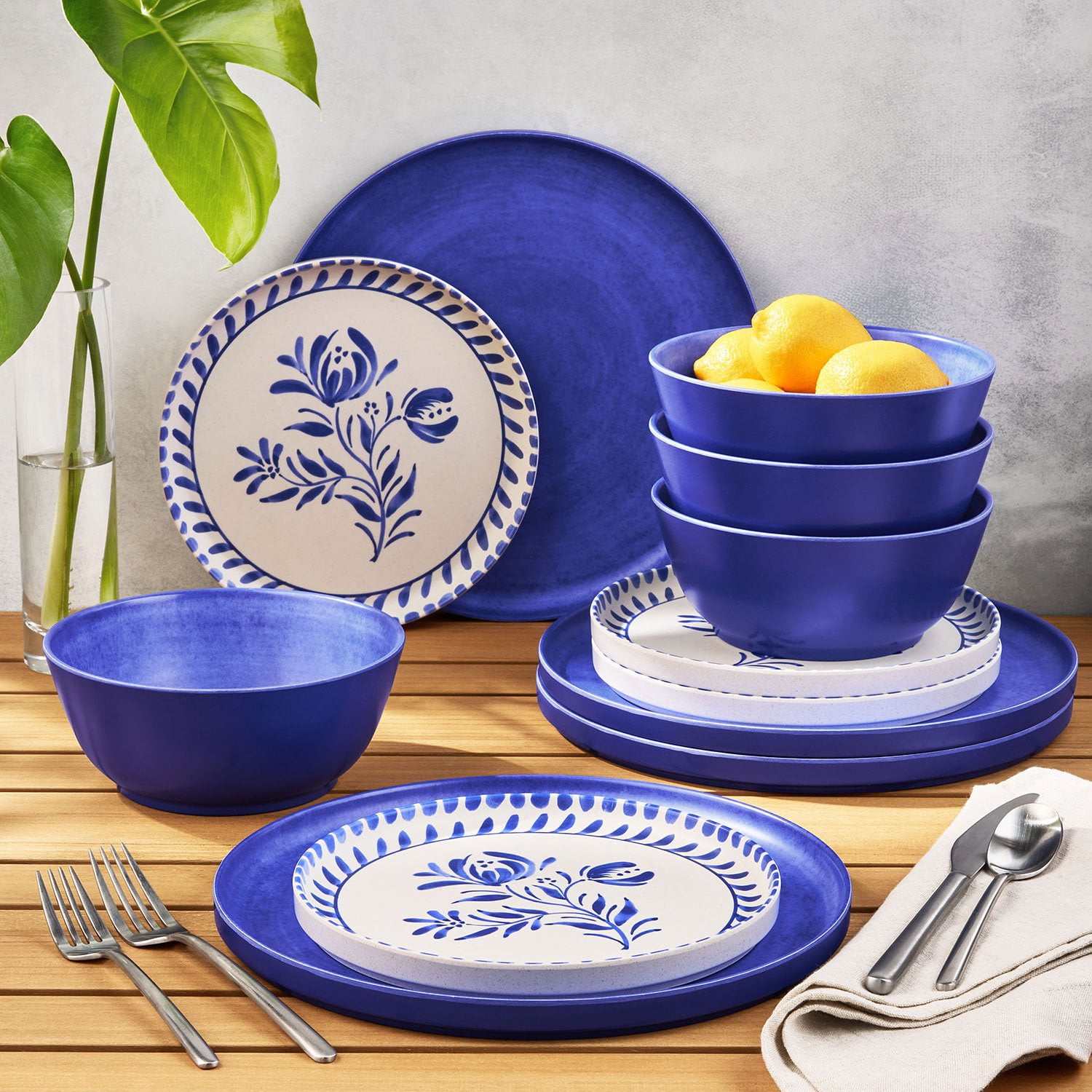 Member's Mark 12-Piece Bamboo Melamine Dinnerware Set - Samsclub.com