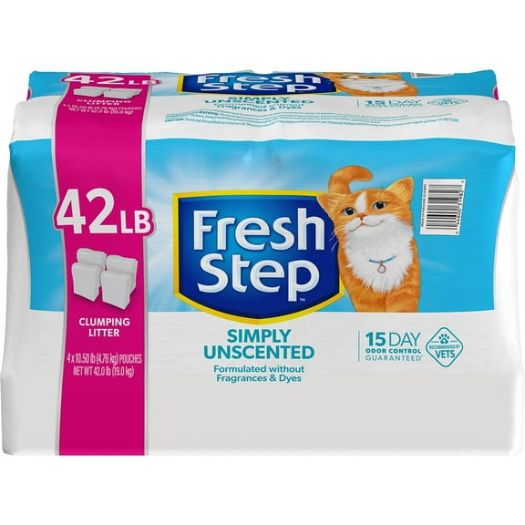 Fresh Step, Simply Unscented Clumping Cat Litter, 42 lbs.