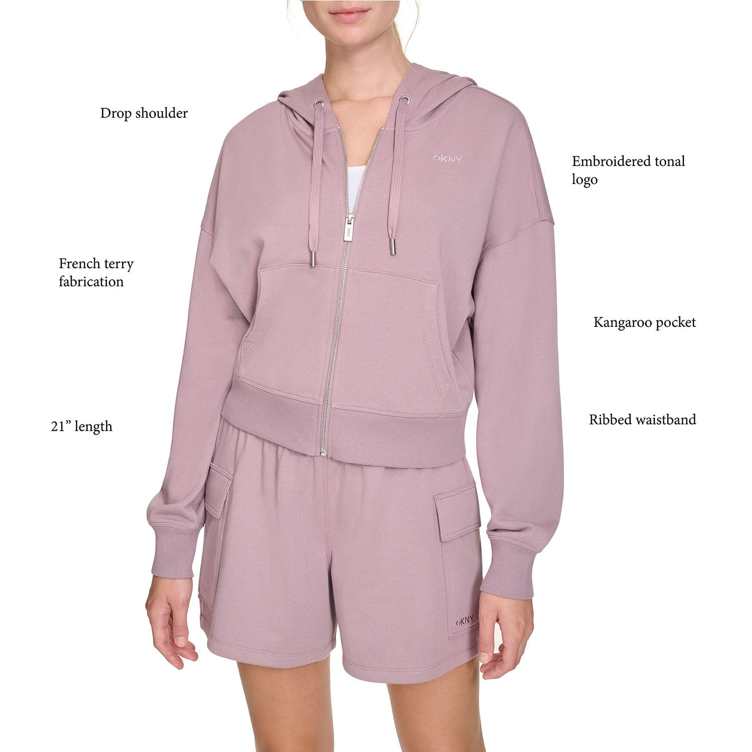 DKNY Women's Terry Zip Front Jacket - Samsclub.com