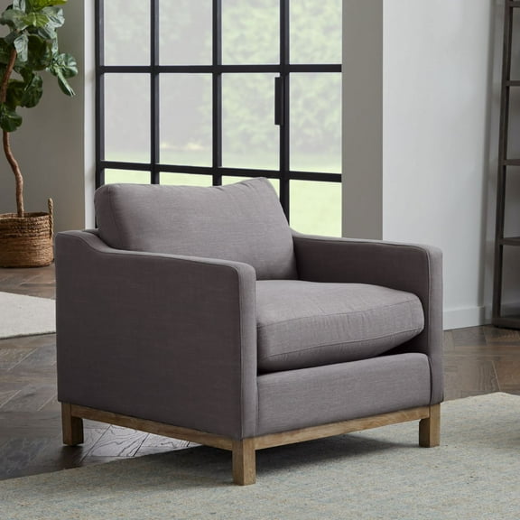 Newfield Upholstered Wood Base Accent Chair, Assorted Colors