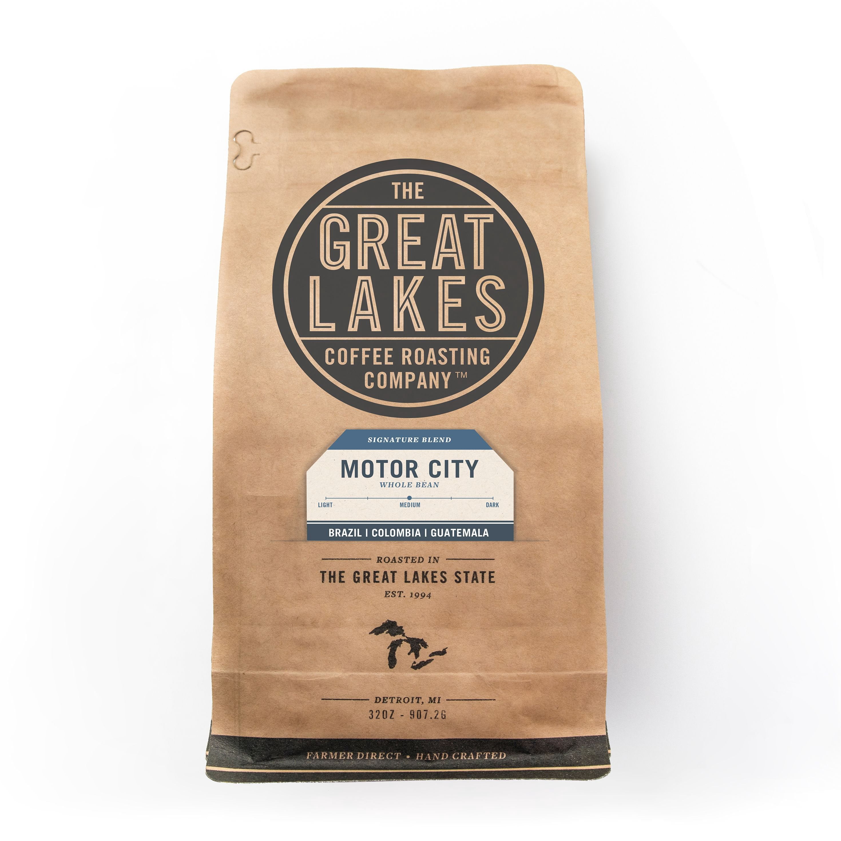 Great Lakes Medium Roast Whole Bean Coffee, Motor City Blend, 32 oz.