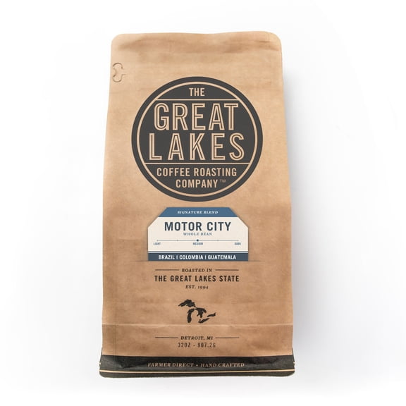Great Lakes Medium Roast Whole Bean Coffee, Motor City Blend, 32 oz.