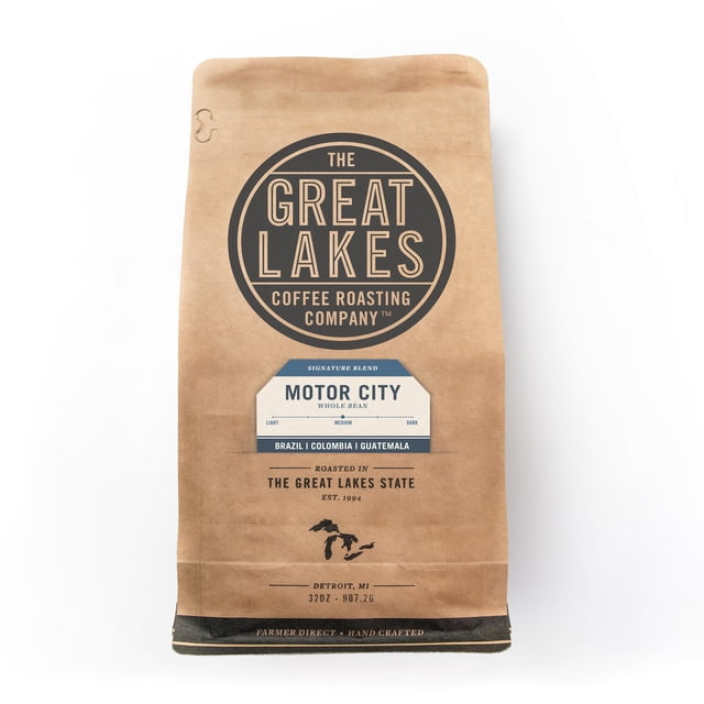 Great Lakes Medium Roast Whole Bean Coffee, Motor City Blend, 32 oz.