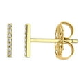 thumbnail image 1 of .049 CT. T.W. Round Cut Diamond Linear Bar Stud Earrings in 14k Gold, 1 of 5