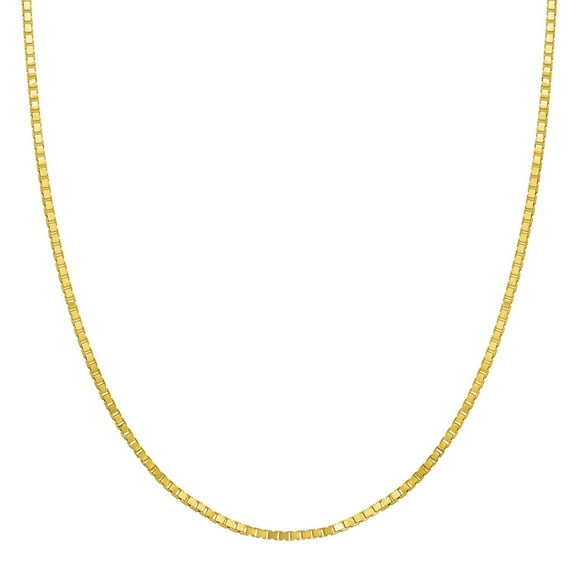 Adjustable Box Link Chain Necklace in 14K Gold, 0.70mm