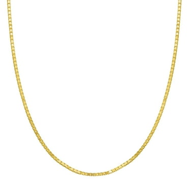 Adjustable Box Link Chain Necklace in 14K Gold, 0.70mm