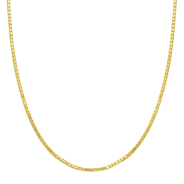 Adjustable Box Link Chain Necklace in 14K Gold, 0.70mm