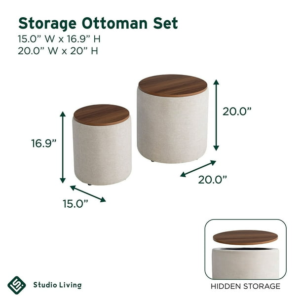 Studio Living Alvin Storage Ottoman Set - Samsclub.com