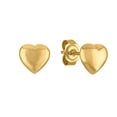 thumbnail image 4 of 14K Yellow Gold High-Polish Puffed Heart Stud Earrings, 4 of 6