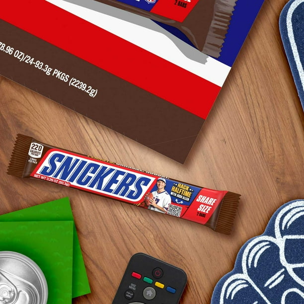 SNICKERS Milk Chocolate Candy Bars, Share Size, 3.29 oz., 24 pk