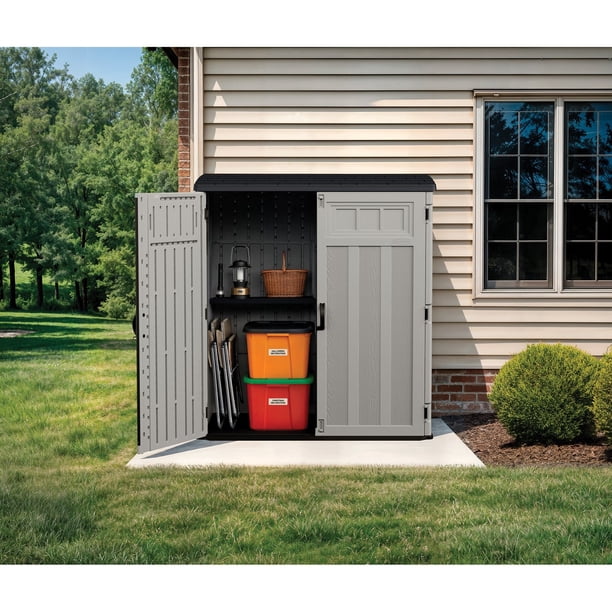 Suncast 6'x4' Extra Large Vertical Outdoor Storage Shed with Shelf