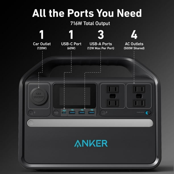 500 Watt Anker SOLIX 536 Portable Power Station with 100 Watts