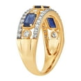 thumbnail image 2 of Emerald Cut Gemstone & 0.50 CT.T.W. Diamond Accent Band in 14K Gold, 2 of 5