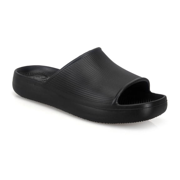 Totes Women's Ribbed Platform Slide Sandal
