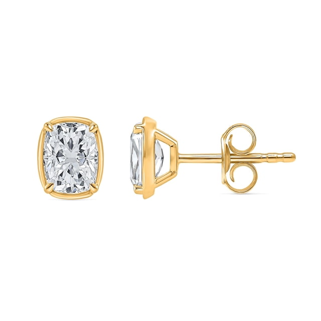 Lab Created Fancy Cut Diamond Stud Earrings in 14K Gold