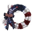 thumbnail image 2 of Member's Mark 22" Pre-Lit Sparkling Americana Tinsel Wreath, 2 of 3