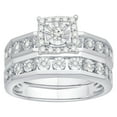 thumbnail image 1 of 0.26 CT. T.W. Princess Cut Halo Diamond Ring & Band Set in 14K Gold, 1 of 5