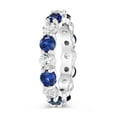 thumbnail image 3 of Lab Created Round Cut Blue and White Sapphire Eternity Ring in Sterling Silver, 3 of 6