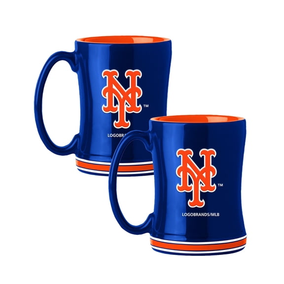Logo Brands New York Mets 14oz Relief Mug Set