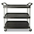 thumbnail image 1 of Rubbermaid Commercial Three-Shelf Service Cart, Black, 1 of 7