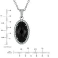 thumbnail image 4 of Treated Onyx & Lab Created White Sapphire Dangle Earrings & Pendant Necklace Set in Sterling Silver, 4 of 7
