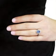 thumbnail image 4 of Oval Cut Gemstone & 0.23 CT. T.W. Diamond Halo Ring in 14K Gold, 4 of 5
