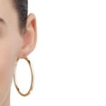 thumbnail image 5 of Round Square Tube Hoop Earrings in 14K Gold, 5 of 7