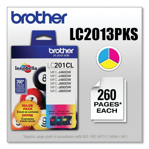 Brother LC2013PKS Innobella Ink, Cyan/Magenta/Yellow (3 pk.)