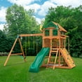 thumbnail image 2 of Gorilla Playsets Avalon Wood Swing Set with Wood Roof and Monkey Bars, 2 of 12