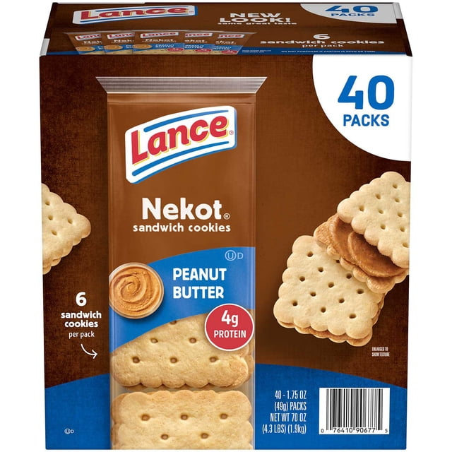 Lance Nekot Peanut Butter Sandwich Cookies, 1.75 oz., 40 pk.