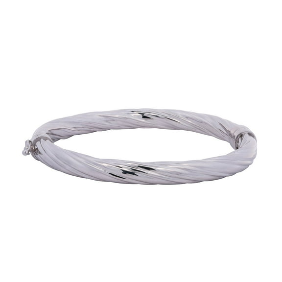 Twisted Bangle Bracelet in Sterling Silver