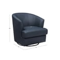 thumbnail image 5 of Belfield 100% Top Grain Leather Swivel Accent Chair, 5 of 8