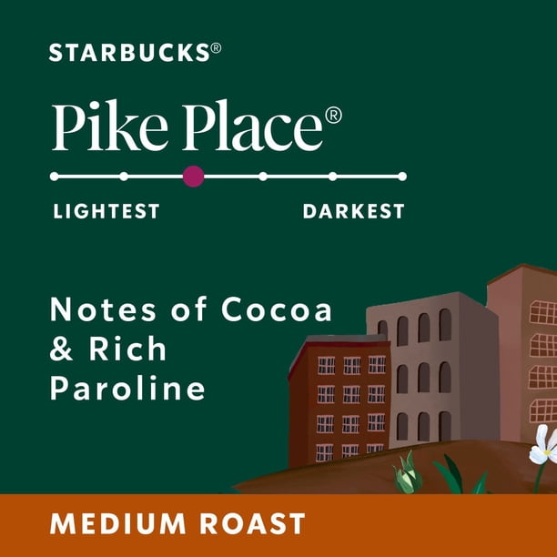 Starbucks Medium Roast Ground Coffee, Pike Place, 32 oz