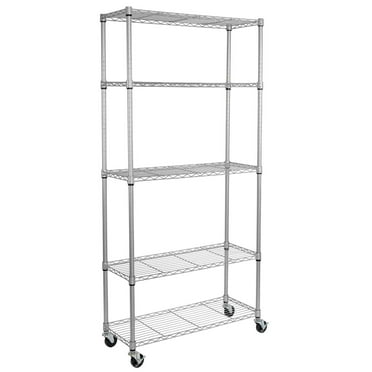 Seville Classics 5-Tier Steel Wire Shelving, 36” W x 14” D x 75.5” H
