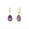 thumbnail image 2 of Pear Cut Gemstone Bezel Set Dangle Earrings in 14K Gold, 2 of 5