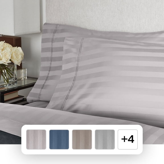 Member's Mark 2-Pack 700-Thread-Count Egyptian Cotton Striped Pillowcases, Assorted Sizes
