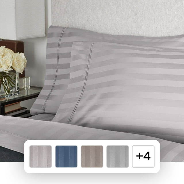 Member's Mark 2-Pack 700-Thread-Count Egyptian Cotton Striped Pillowcases, Assorted Sizes