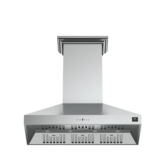 Forno Orvieto Wall Mount Range Hood In Stainless-Steel with Baffle Filters & Chimney