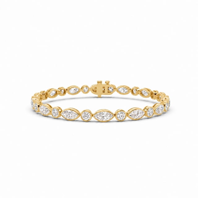 Lab Created Diamond 6.96 CT. T.W. Round & Marquise Bracelet in 14K Gold